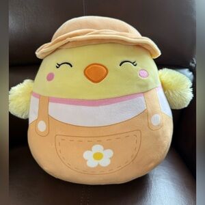 Squishmallow AIMEE the CHICK GARDNER 12" hat overalls EASTER basket pillow plush